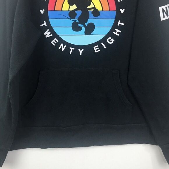 Disney Collection by Neff. Mickey Mouse Rainbow Graphic Black Hoodie - Picture 6 of 11
